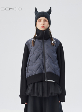 容子木ROSEMOO25冬【商场同款】毛织拼接轻薄羽绒服RSS4YC271B