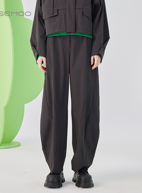 容子木ROSEMOO25春商场同款轻爽轻薄宽松松紧腰长裤RSS1KP305C