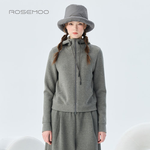 容子木ROSEMOO2026冬商场同款正肩修身连帽针织外套RWM4WC135A