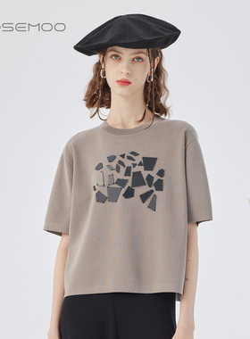 ROSEMOO/容子木25年秋【商场同款】干爽拼瓷套头上衣RSS3TP151A