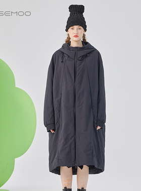 容子木ROSEMOO25春【商场同款】滑爽挺阔长款连帽棉服RSS1OP115A