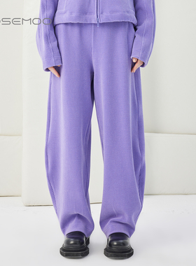 容子木ROSEMOO25冬商场同款微弹竖纹条绒松紧腰长裤RSS4KP312C