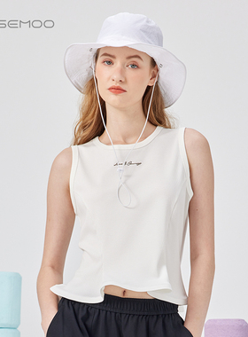 容子木ROSEMOO25夏商场同款棉感微弹前胸字母无袖上衣RSS2EC432D