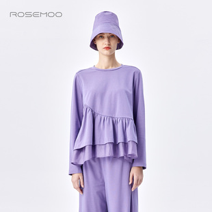 RMT1TC211B 微弹轻薄针织圆领套头衫 容子木ROSEMOO 商场同款