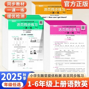 6年级人教版 2025秋随堂帮小学生提优检测活页同步练习册1 语文数学英语活页同步练习WX 6年级上册3