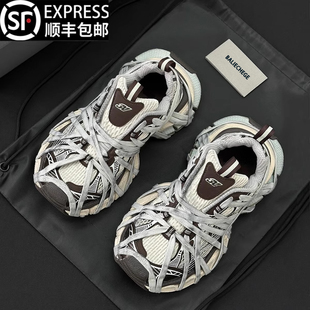 正品 休闲百搭运动鞋 男女鞋 新款 夏季 巴黎3xl咖色绑带蜘蛛侠老爹鞋