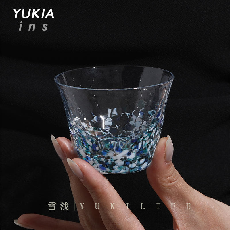 津轻杯彩点硝子清酒杯中古日式图片