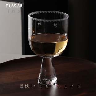 Yuki雪浅中古店 手刻水晶玻璃酒杯洋酒杯子威士忌杯鸡尾酒杯家用