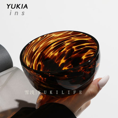 YUKI手作豹纹沙拉碗