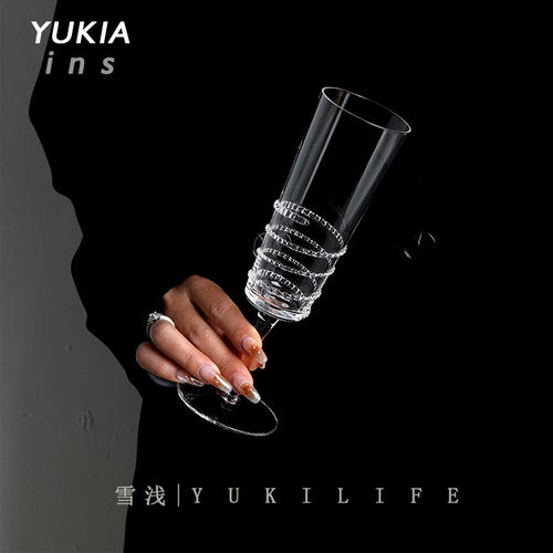 中古vintage拉丝水晶玻璃香槟杯