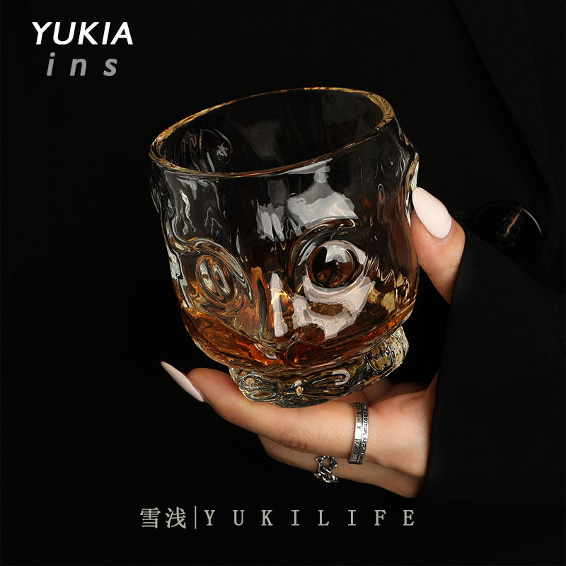 { 喵星人到地球卖萌}中古玻璃杯VINTAGE异型个性酒杯威士忌杯杯子