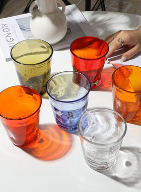 {泡泡绕指柔如你自由}中古VINTAGE泡泡玻璃杯1980s彩色威士忌酒杯