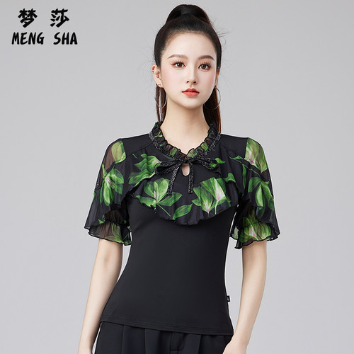 春季拉丁舞服装花色国标摩登舞衣
