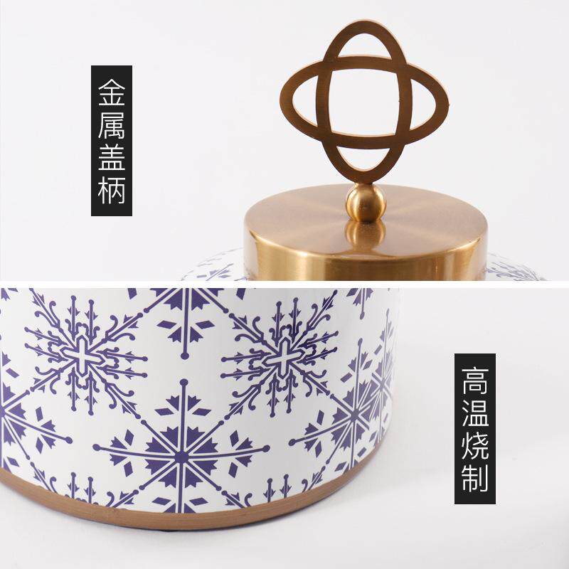 创意新古典家居摆件创意手工陶瓷罐储物别墅酒店现代简约摆设软i.