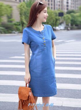 Denim DreSS for women Summer CaSuaL JeanS DreSSeS LaDieS 3XL