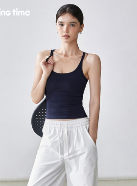 movingtimeU领带胸垫吊带背心女基础款外穿内搭显瘦修身纯色上衣