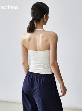 movingtime挂脖运动背心女美背瑜伽内衣普拉提训练固定杯健身文胸