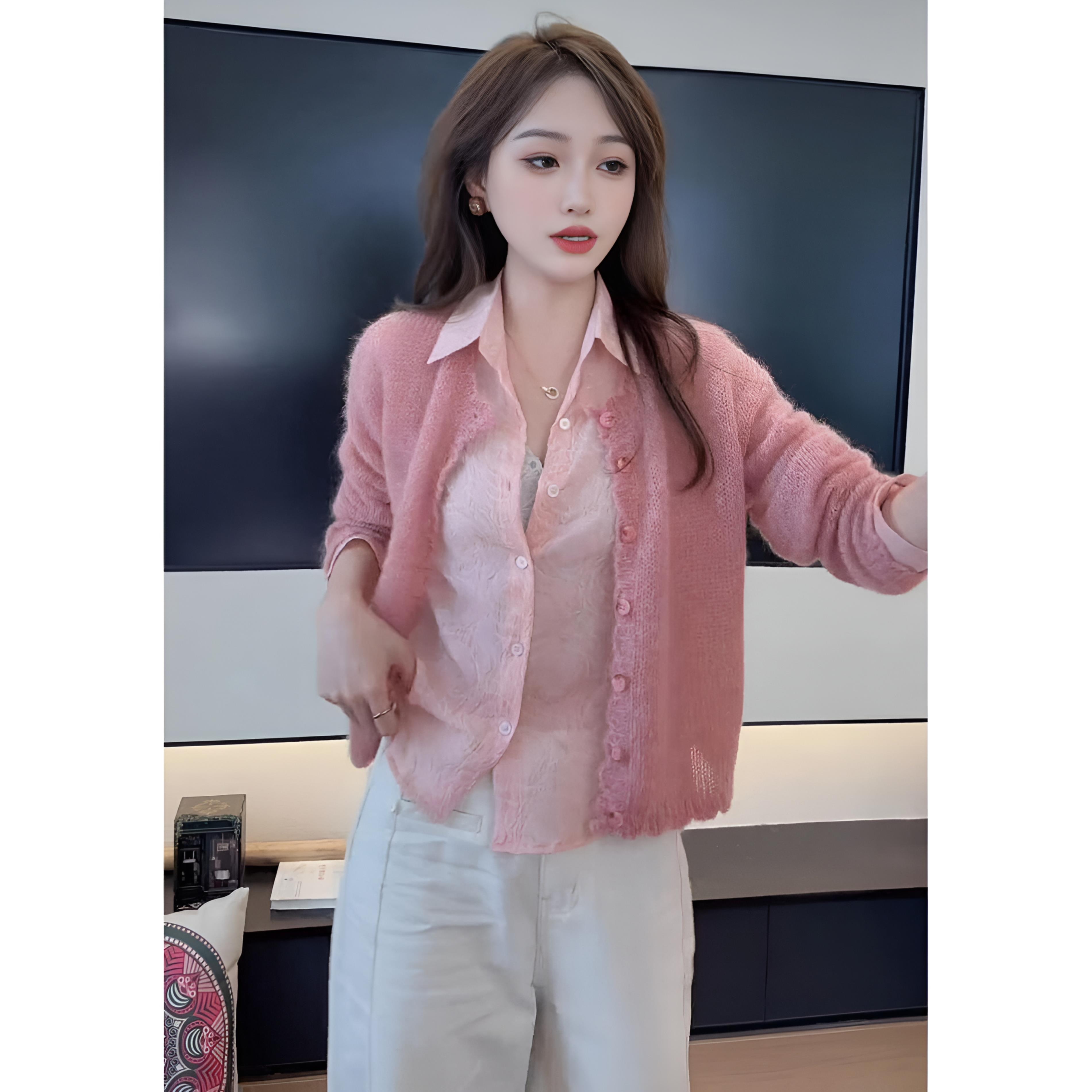 JOYIASS法式气质设计感花朵长袖衬衫女装2025秋冬新款百搭休闲轻