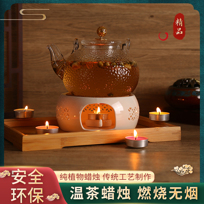 無煙保溫煮茶加熱菜蠟燭2-4小時(shí)茶蠟100只餐廳酒店火漆蠟明爐蠟燭