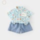 套装 夏季 2026新款 牛仔短裤 衣服分体两件套 洋气男宝宝衬衫 男宝夏装