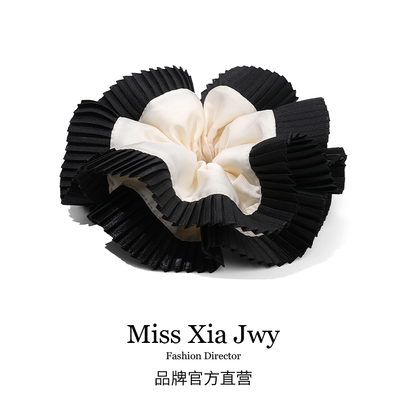 缎面木耳边大肠发圈大号米白色