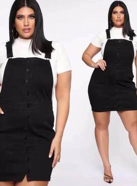 L-5XL summer women overalls plus size ladies suspender skirt