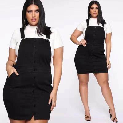 L-5XL summer women overalls plus size ladies suspender skirt