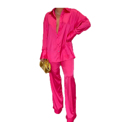 秋季POLO领单排扣玫红色