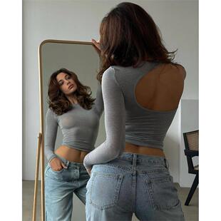 Hollow 女 Shirt打底衫 out Sexy Back Open Women Undercoat