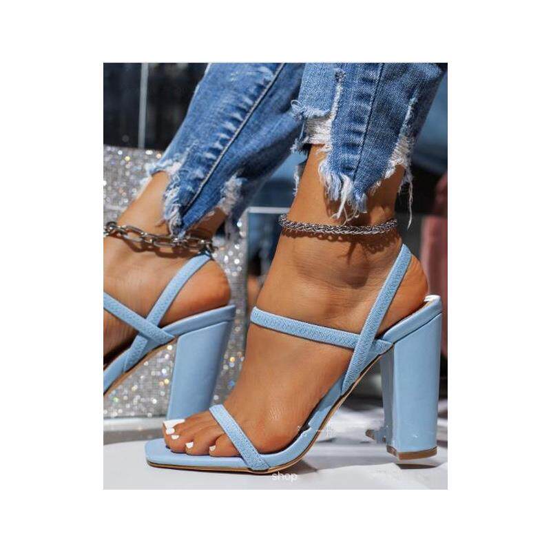 粗跟凉鞋女lazada fashion high heels sandals for ladies shoes