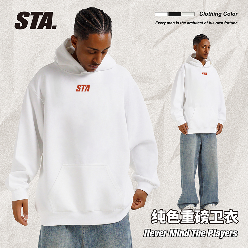 美式STA新款设计男女款连帽卫衣