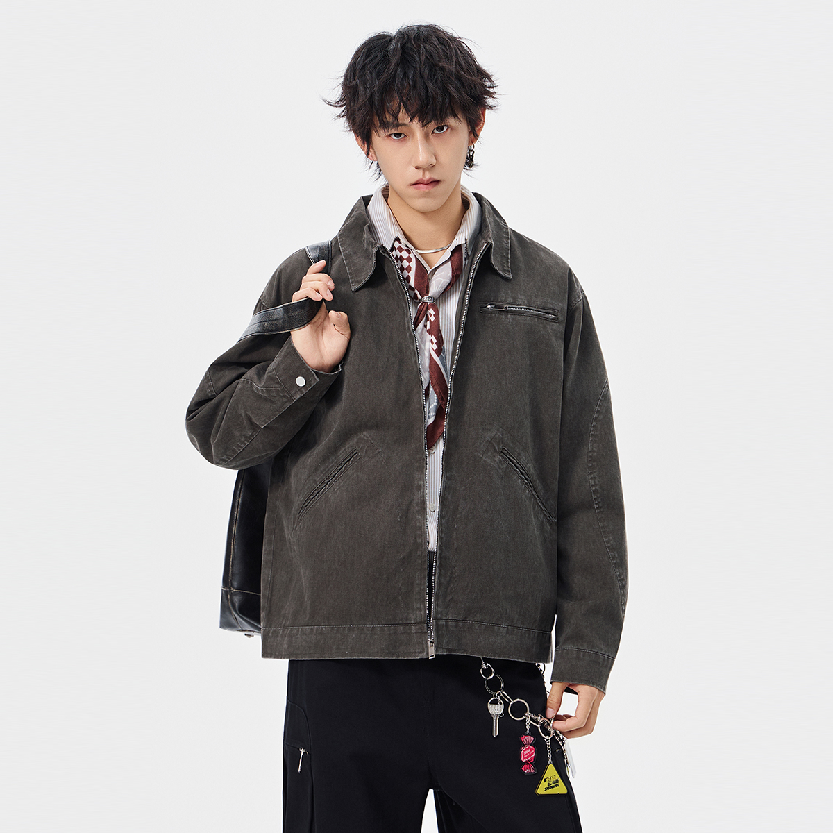 STA高街水洗夹克工装牛仔外套男