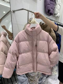 2022年新款 ~设计感小众面包羽绒服反季白色女小个子短款冬季粉色