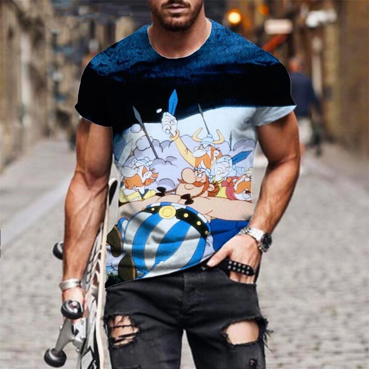 Leisure 3D anime short sleeve T-shirt休闲3D印花动漫短袖t恤男
