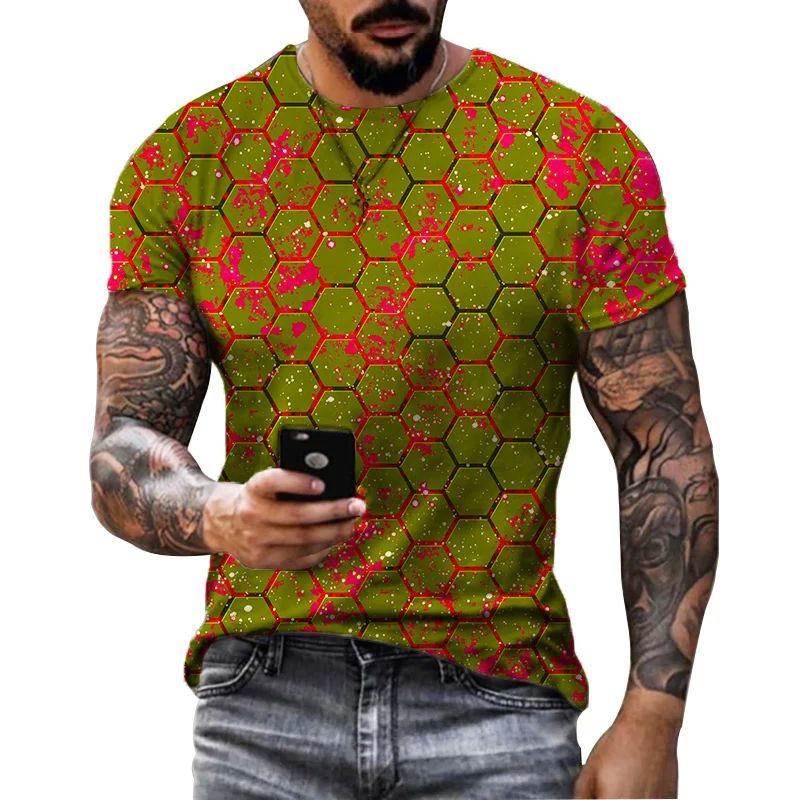 3D water drop print large size short sleeve3D水滴印花大码T恤