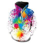 color 套头连帽衫 long head 3D彩色印花长袖 sleeve hoodie