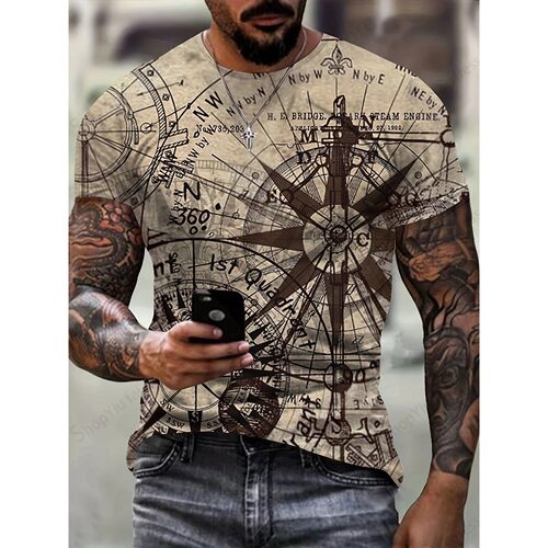 3d印花男士圆领短袖上衣3Dprinted round neck short sleeved top