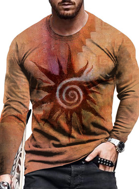 Men's simple fashion round neck youth slim top休闲内搭上衣男