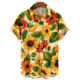 sunflower print loose lapel shirt3D向日葵印花宽松翻领衬衣