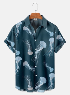 3D animal plus-size short-sleeved shirt   3D动物大码短袖衬衣