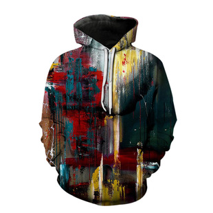 loose long sleeve 连帽衫 painting hoodie3D油画宽松长袖 oil