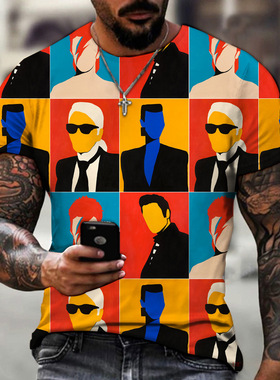 Summer fashion printed men's T-shirt 夏季时尚休闲印花男士T恤