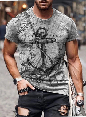 Men's summer new printed short-sleeved T-shirt 2021男士短袖