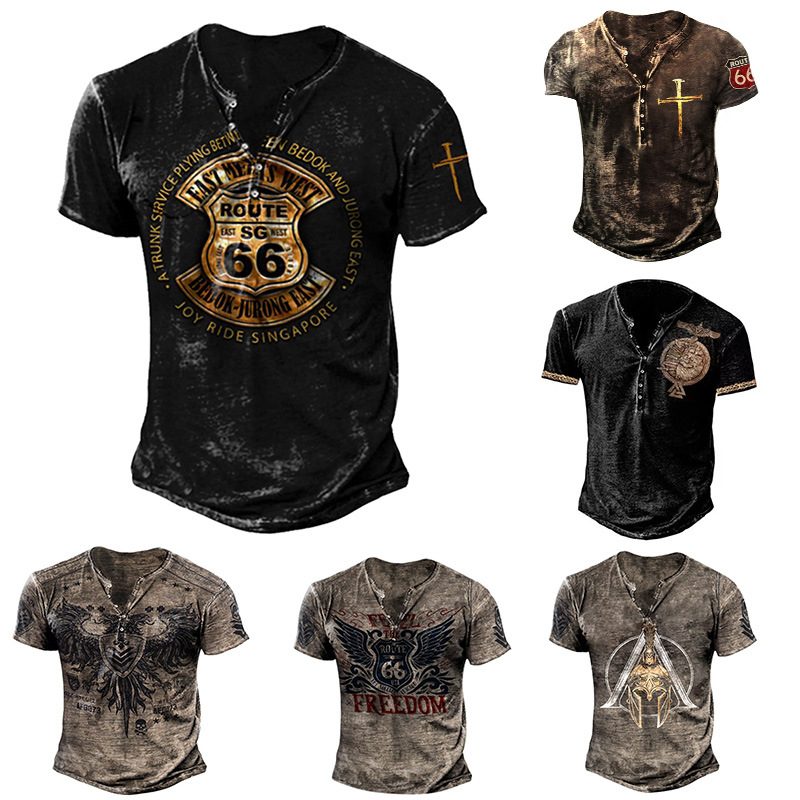 Big size 3D snapback short sleeve T-shirt大码3D排扣短袖T恤男
