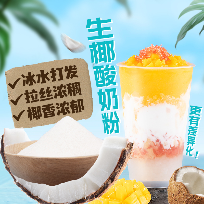 奶皮子酸奶粉500g 无需发酵手工浓稠酸奶汁商用饮品店奶茶店原料