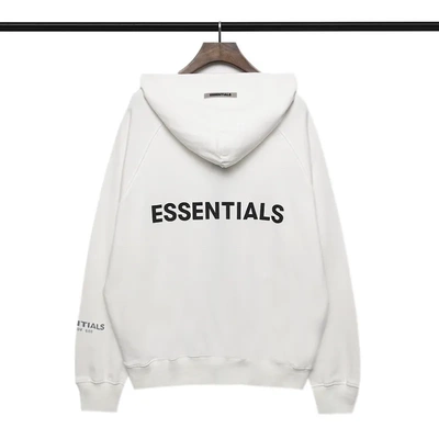 ESSENTIAL开衫 袖口LOGO反光立体硅胶字母拉链连帽外套卫衣