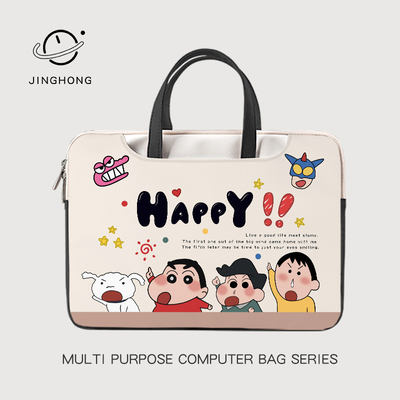 蜡笔小新笔记本电脑包14寸女手提包适用联想小新pro16.1寸保护套华为matebook15.6寸macpro13.3寸防摔内胆包