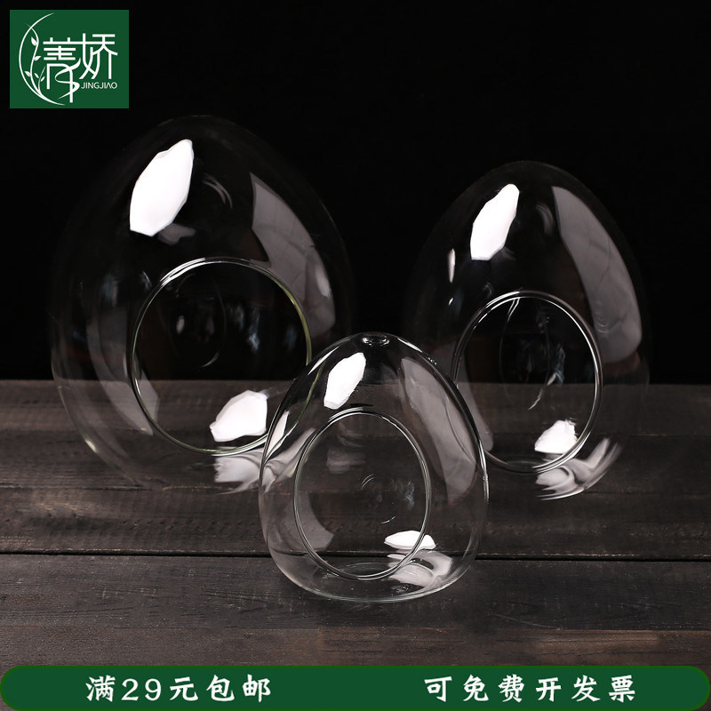 厂家直销蛋型瓶子 微景观玻璃花瓶透明插花干花居家客厅桌面花器