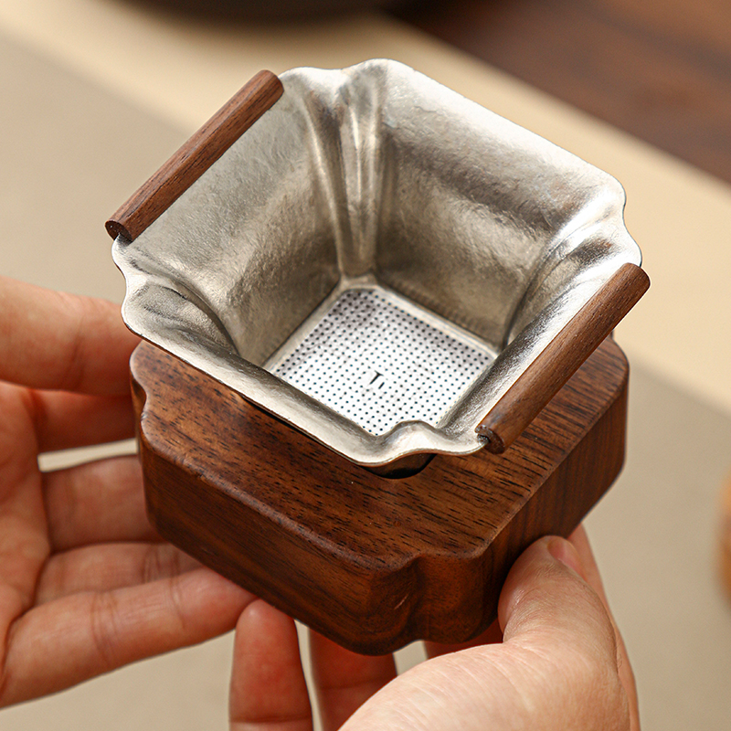 万斯坚纯钛茶漏精密滤孔茶道滤