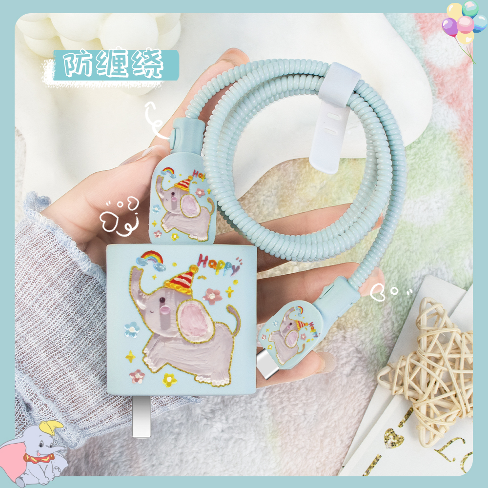 充电器数据线保护套印花硅胶新款